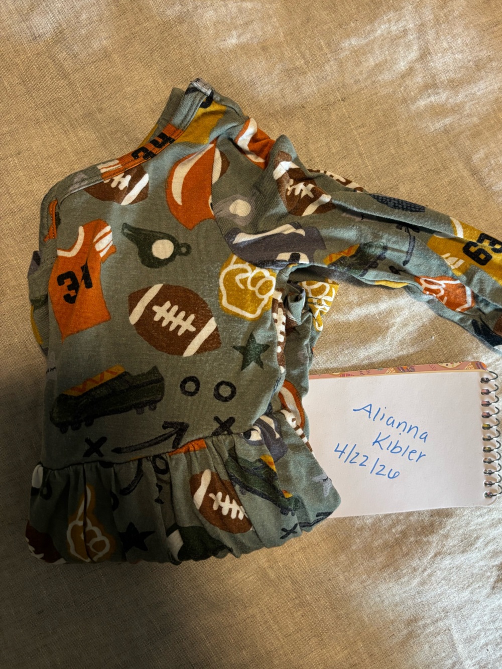 Little sleepies touchdown time twirl 18-24 months GUC